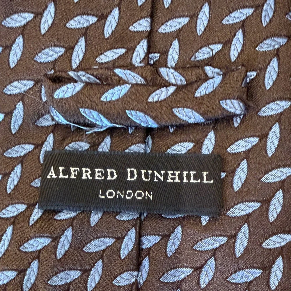 Alfred Dunhill blue and brown silk neck tie